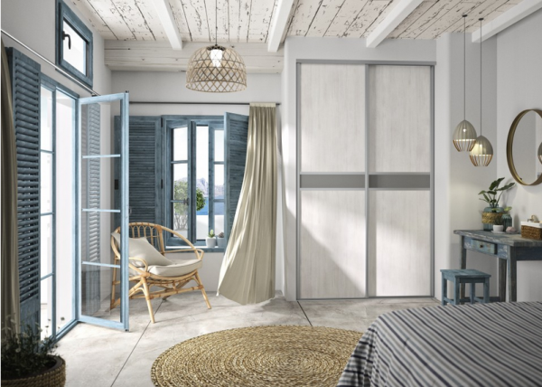 Porte Tempo
Méleze Blanchi et Gris Macadam Mat - Profil Smart Anodisé Gris.